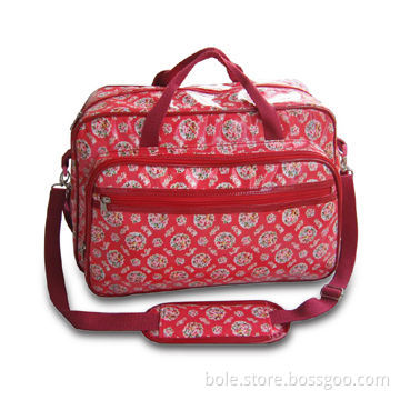 Full Flower Print Canvas Duffel Bag, Customized Logos Welcomed and Sized 42 x 16 x 26.5cm